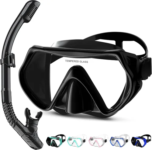 Miniatura 15 de Dry Snorkel Set,Panoramic Wide View Anti-Fog Scuba Diving Mask,Professional Snorkeling Gear for Adults
