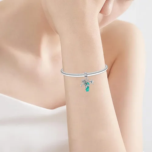 Miniatura 73 de Dije de girasol con diseño de estrella y luna y elefante para pulsera, collar de plata de ley 925, dijes de corazón de amor para mujer, regalo