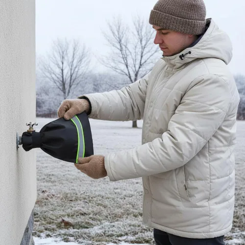 Miniatura 6 de Cubiertas de Grifo para Exteriores para Invierno, 2026 Nueva Cubierta Aislada de Espiga, Cubiertas de Babero de Manguera Impermeables