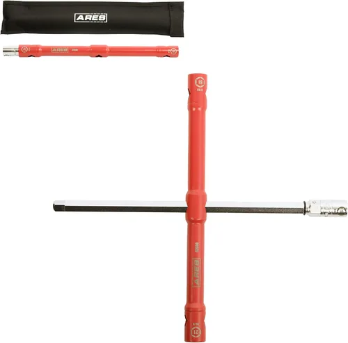ARES 57000 – Juego de llave de tuerca universal de 26 pulgadas con múltiples posiciones - Puntas de enchufe de 17 mm, 19 mm y 21 mm – Extremo de
