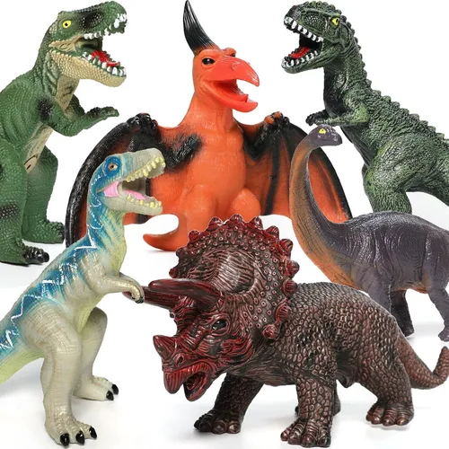 Miniatura 6 de Gzsbaby 6 juguetes de dinosaurio jumbo para niños de 3 a 5 años y niños pequeños, juguetes de dinosaurio grandes y suaves para los amantes – regalos