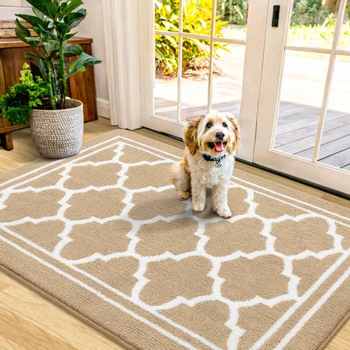 Miniatura 57 de Buganda Alfombra para Puerta Interior, Felpudo Resistente a la Suciedad y Absorbente, Antideslizante, Alfombras de Perfil Bajo para Entrada Marrón