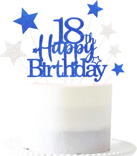 Miniatura 42 de Decoración brillante para tarta de primer cumpleaños feliz con estrella, adornos personalizados para tarta de 1 cumpleaños, decoraciones de fiesta