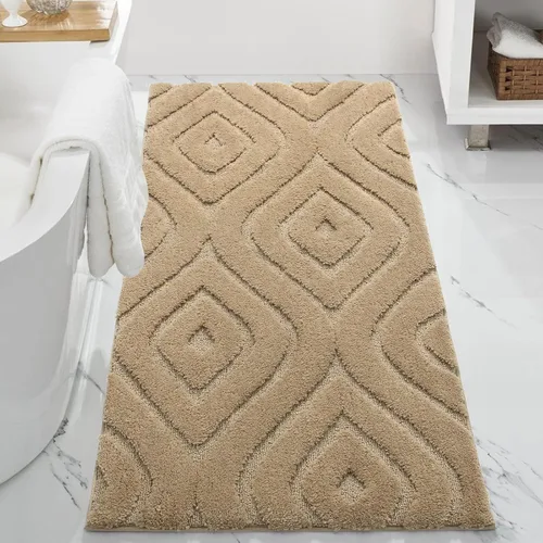 DEXDE Alfombras de Baño Corredor 24x47 pulgadas Alfombra de Baño Larga Antideslizante Suave Lavable Alfombras de Baño Grandes para Baño Dormitorio