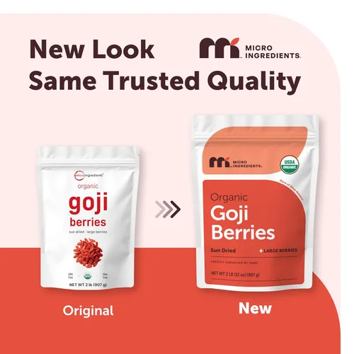 Miniatura 3 de Bayas de Goji Orgánicas 32 Onzas, Bayas Enteras Grandes Secas al Sol Libres de Sulfatos, Antioxidante Natural Baya Superalimento Cruda