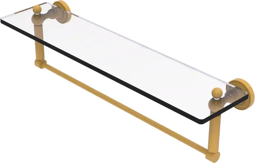 Miniatura 40 de Allied Brass DT-1TB/16-PB Estante de vidrio con toallero, 16 pulgadas x 5 pulgadas Latón pulido
