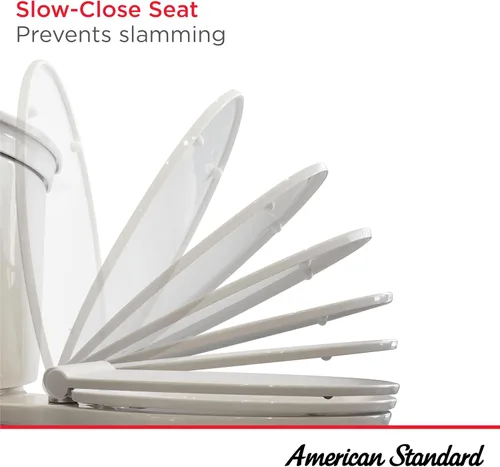 Miniatura 10 de American Standard 606AA002.020 H2Option Inodoro de dos piezas con asiento de inodoro y anillo de cera, frente alargado, altura de silla, descarga