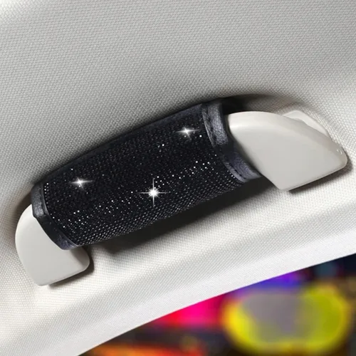 Miniatura 9 de Paquete de 2 fundas brillantes para manija de puerta de seguridad para automóviles, con cristales brillantes, almohadillas protectoras para manija