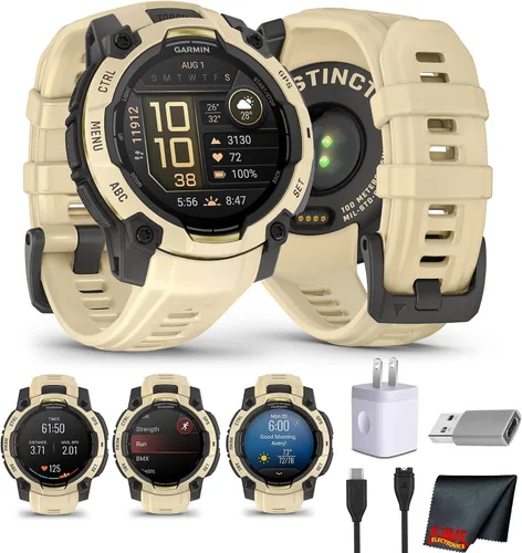 Miniatura 12 de Garmin Instinct 3 45mm, AMOLED, reloj inteligente GPS para exteriores, reloj inteligente táctico de fitness 24/7, 18 días de duración de batería