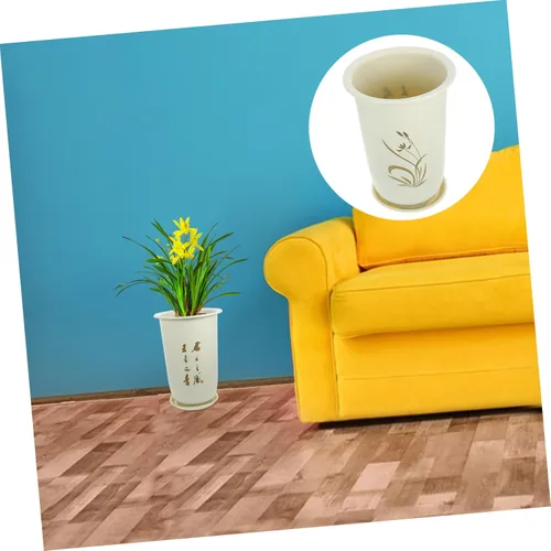 Miniatura 3 de balacoo Maceta de arcilla morada, maceta de orquídea con platillo con soporte, maceta para suculentas, contenedor pequeño para plantas, decoración