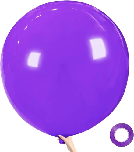 Miniatura 12 de Globos grandes de 36 pulgadas, 9 unidades, globos negros gigantes de látex, globos grandes para decoración de cumpleaños, bodas y fiestas. (Negro)