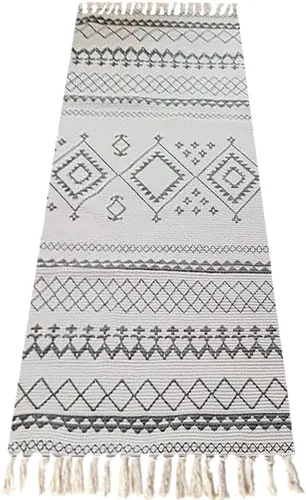 Miniatura 13 de Cifupy Tapete de yoga orgánico hecho a mano con esterilla de yoga de algodón orgánico, alfombra de yoga plegable y antideslizante tejida a mano que
