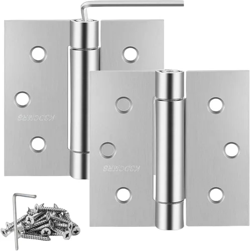 Miniatura 10 de Bisagras de acero inoxidable de cierre automático de 3.5 pulgadas, 3-1/2 pulgadas x 3 1/2 pulgadas, resorte resistente cargado automático ajustable