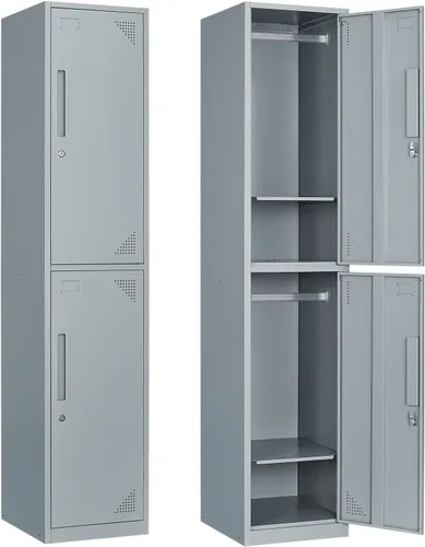 PEUKC Armario de almacenamiento de metal, armario de almacenamiento de 71 pulgadas de alto para empleados, gabinete de acero con cerradura y llaves