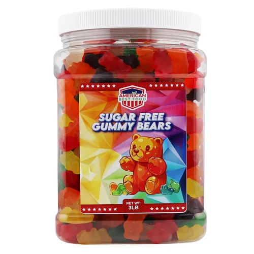 Miniatura 16 de Oso de goma de 3 libras en recipiente de plástico transparente (6 sabores)