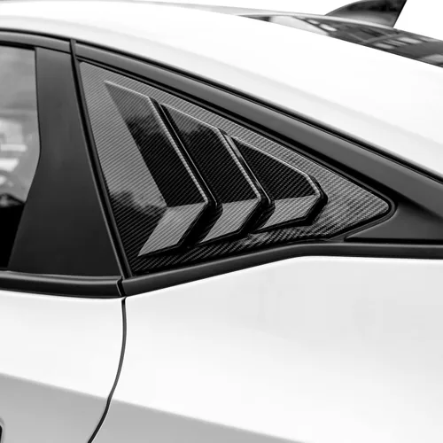 Miniatura 4 de Persianas para ventana lateral trasera de 11ª generación, estilo Civic, Racing para Honda Civic Sedan 2022, 2023, 2024, 2025, 2026 (fibra de carbono)