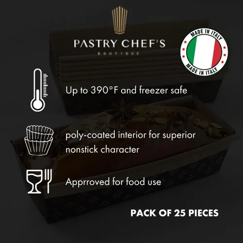 Miniatura 3 de Pastry Chef's Boutique Moldes de papel rectangulares desechables para pan, hechos de forma natural, reciclable, aptos para microondas y horno, molde