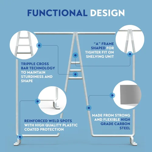 Miniatura 6 de Divisores Altos de Estante de Alambre Blanco para Organización del Closet – Divisores de Estantes de Closet Resistentes y Fáciles de Instalar