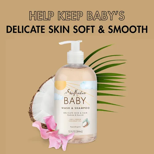 Miniatura 5 de SheaMoisture - Lavado y champú para bebé 100% aceite de coco virgen con aceite de coco, 13 onzas