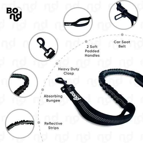 Miniatura 7 de Bond - Correa de correr para perros con manos libres con bolsa, correa manos libres para perros grandes, cinturón de correr para mascotas
