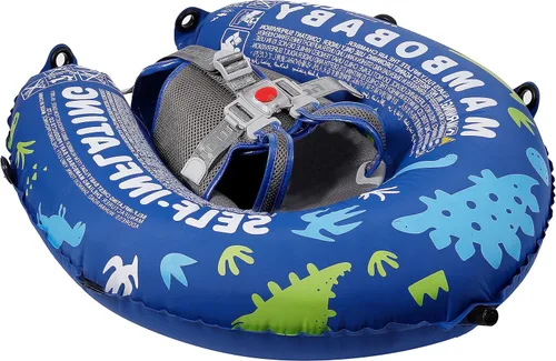 Miniatura 9 de Mambobaby Flotadores de Piscina para Bebé con Dosel Flotador de Piscina Autoinflable Comprimible Plegable Flotador de Natación Tela Suave Amigable