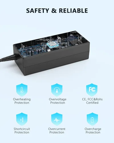 Miniatura 5 de Adaptador de CA de 65 W y 0.177 in compatible con Dell 15 DC15250 DC15255 for 16 DC16250 DC16251 DC16255 DC16256, for 14 DC14250 DC14255, Laptop