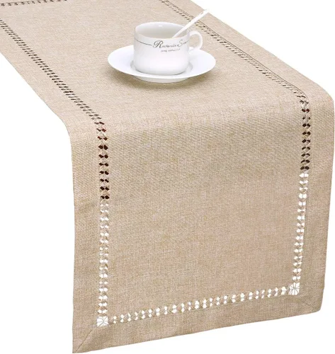Miniatura 4 de Grelucgo Juego de 6 manteles individuales de mesa de punto vainica hechos a mano color beige, rectangulares de 12 x 18 pulgadas