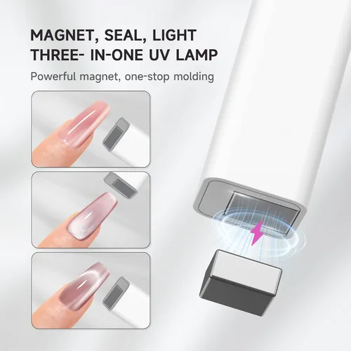Miniatura 7 de Halmai Lámpara de uñas UV de mano para esmalte de gel, mini luz roja portátil con LED, secadora USB recargable inalámbrica, herramienta de salón