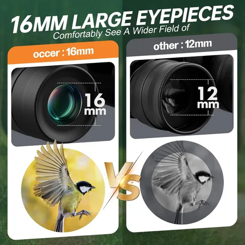 Miniatura 3 de 15x30 Binoculares compactos para adultos y niños - Occer Binoculares de gran vista de alta potencia para observación de aves - Prismáticos ligeros