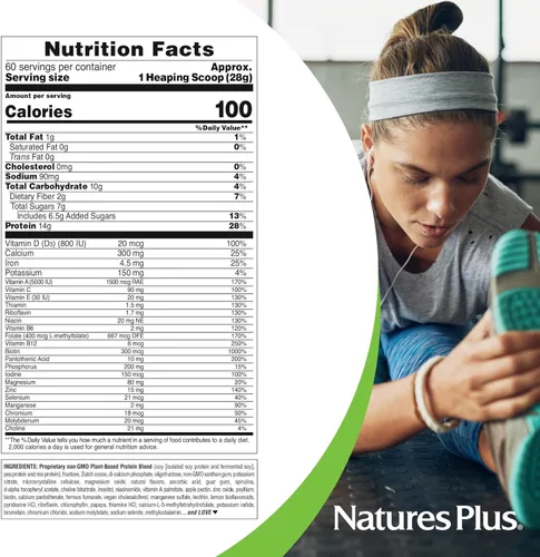 Miniatura 6 de NaturesPlus SPIRU-TEIN - Batido de proteínas a base de plantas de 3.7 libras, sin OMG, vegetariano, sin gluten, 60 porciones