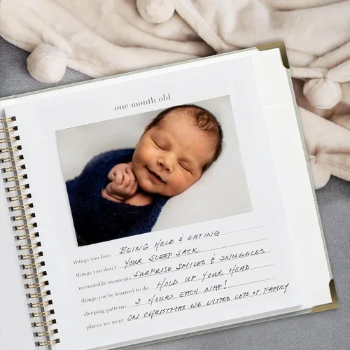 Miniatura 11 de Libro de recuerdos de bebé para niños y niñas – Libro atemporal para bebés de 5 años – Libro de recortes de diario neutro o álbum de fotos