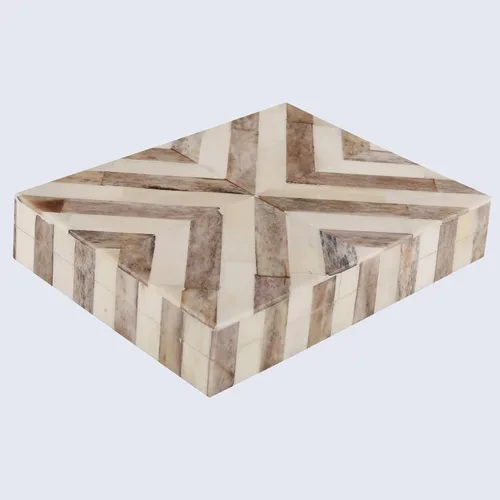 Miniatura 7 de Handicrafts Home Organizador para joyas y caja de almacenamiento, cajas decorativas para mujer y chicas, para envoltura, estampado de cheurón blanco