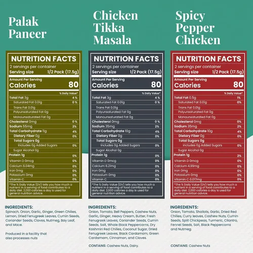 Miniatura 2 de Flavor Fusion Favoritos tradicionales con ingredientes naturales: pollo Tikka Masala, palak Paneer y pollo picante a la pimienta para una cocina