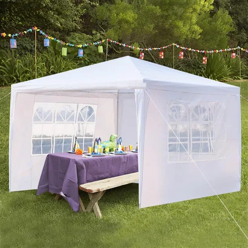 Miniatura 2 de VERYKE - Carpa de campaña para exteriores de 10 x 10 pies, toldo blanco, para patio, fiesta, boda, impermeable, para barbacoa, eventos, con 3