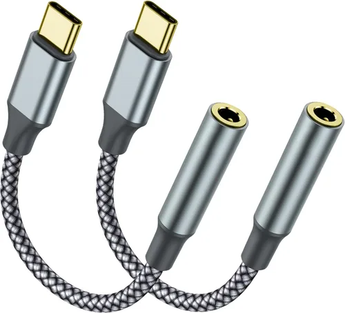 Miniatura 7 de TIPSEAN Adaptador USB C a 3.5mm Jack de Auriculares (Paquete de 2), Cable Dongle de Audio Aux USB-C para iPhone 17 Pro Max/17 Pro, 16/15 Pro Max