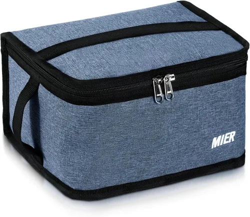 Miniatura 19 de MIER Lonchera pequeña para niños y adultos, compacta con aislamiento, mini hielera térmica portátil para viajes de trabajo, escuela, color azul Azul