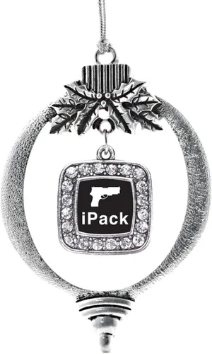 Miniatura 233 de Inspired Silver - Nana púrpura - Adorno de Navidad plateado - Adorno cuadrado para árbol de Navidad con circonita cúbica - Decoración colgante