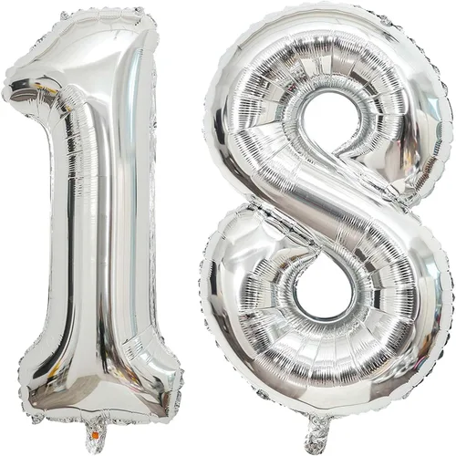 Miniatura 17 de Globo grande de 40 pulgadas con letras del número 6, letras del alfabeto, Mylar de aluminio, globos de helio con números grandes para cumpleaños