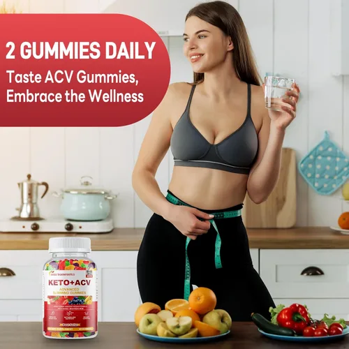 Miniatura 8 de Paquete de 2 gomitas Keto de vinagre de sidra de manzana, suplemento de dieta de gomitas Keto ACV, gomitas avanzadas de 1500 mg ACV con folato, B12