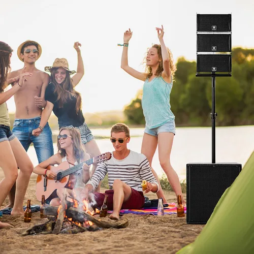 Miniatura 7 de PRORECK Club 8000 juego de sistema de audio de 18 pulgadas y 8000W P.M.P.O estéreo para DJ/altavoces PA alimentados, conjunto de 6 altavoces
