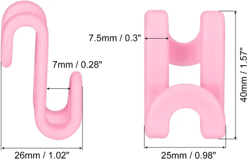 Miniatura 2 de uxcell Ganchos para colgar ropa, 20 unidades, ganchos de plástico ABS, extensores de colgador, ganchos para colgar ahorran espacio para armario Rosa