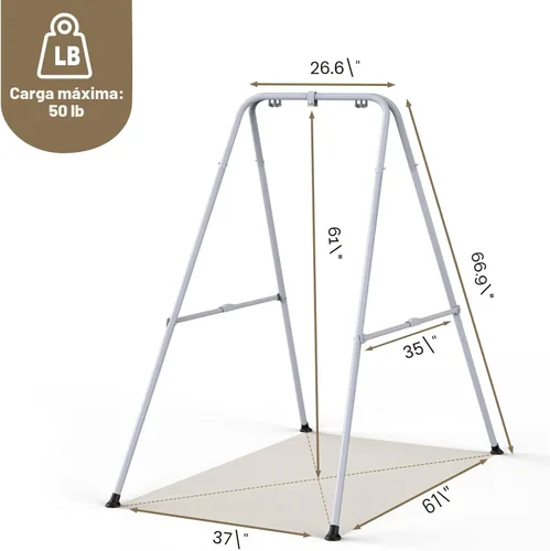 Miniatura 7 de Saltador de bebé 2 en 1 con columpio - Uso en interiores y exteriores, Saltadores y rebotadores para bebés, Columpio para niños pequeños con soporte