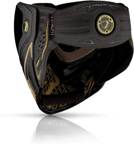 Miniatura 3 de Dye i5 Gafas de paintball – Lente térmica antivaho – Correa GSR Pro, orejas formadas por compresión – Protección facial profesional Ónix/Oro 2020