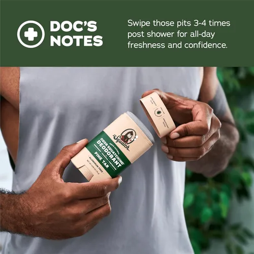 Miniatura 5 de Dr. Squatch Desodorante natural para hombres, sin olor, sin aluminio, alquitrán de pino (2.65 onzas, paquete de 3)