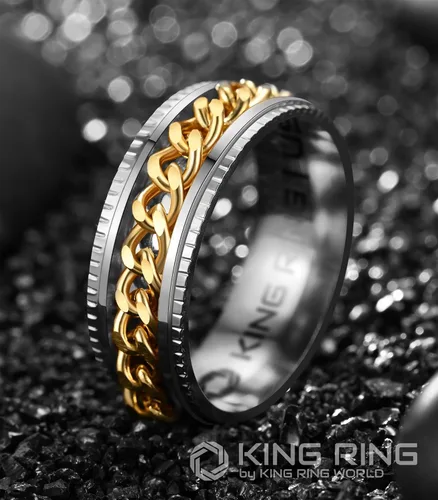 Miniatura 2 de King Ring Anillos Super Spinner de 0.315 in Segunda edición de anillos de acero inoxidable premium para hombres y mujeres Diseñado en Estados