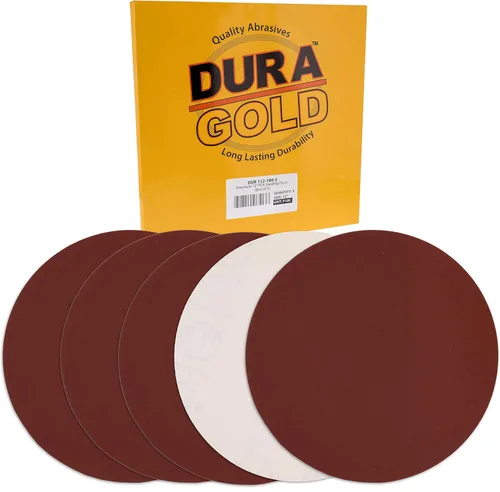 Miniatura 8 de Dura-Gold Discos de lija de alta calidad de 12 pulgadas, grano 240 (caja de 5), discos de papel de lija con adhesivo autoadhesivo PSA, abrasivo