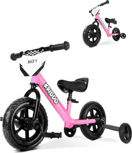 Miniatura 9 de KRIDDO - Triciclo 2 en 1 para niños y bicicleta de equilibrio para niños de 2 años, pedales desmontables y ruedas de entrenamiento guardables, placa