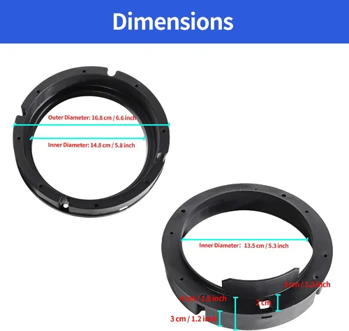 Miniatura 7 de RED WOLF Soporte adaptador de altavoz para puerta de automóvil de 6.5 pulgadas compatible con VW Volkswagen Passat Golf/Jetta/Beetle1999-2019
