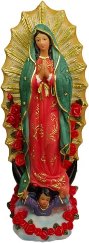 Estatuas de Virgen de Guadalupe de 10 pulgadas, estatua de Virgen María de Guadalupe, estatua grande de resina de Virgencita María Colorido