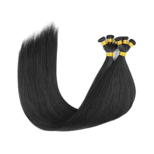 Miniatura 8 de ABH AMAZINGBEAUTY HAIR Extensiones de cabello humano Remy real para coser, atadas a mano, color negro azabache de 18 pulgadas, para mujer, 1.76 onzas